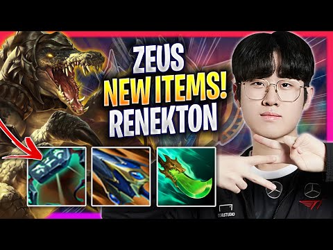 ZEUS TRIES RENEKTON WITH NEW ITEMS! - T1 Zeus Plays Renekton TOP vs Akali! | Season 2024