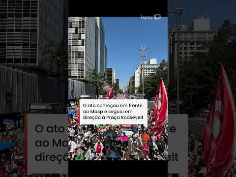 Manifestantes fazem ato pró-Palestina na Avenida Paulista #shorts