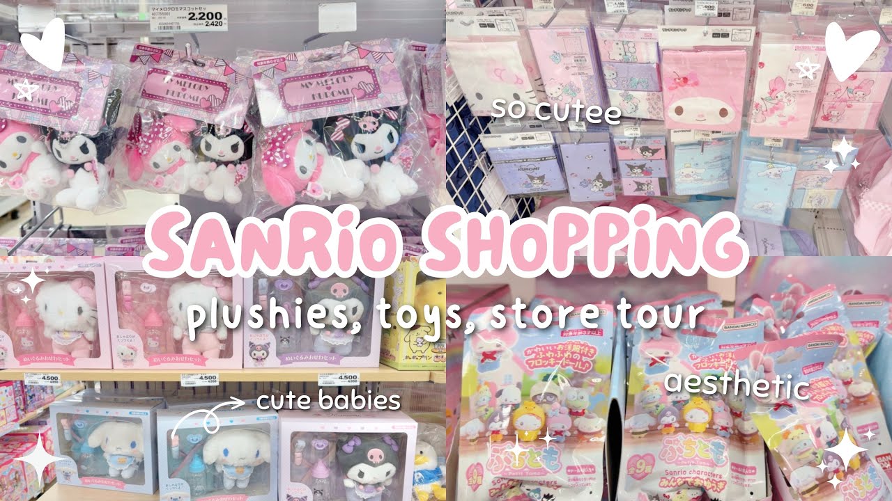 japan vlog 🛒🩷 sanrio shopping: plushies, toys, store tour 🎀