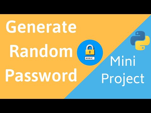 Generate Random Password Python Mini Project 3 Random Module