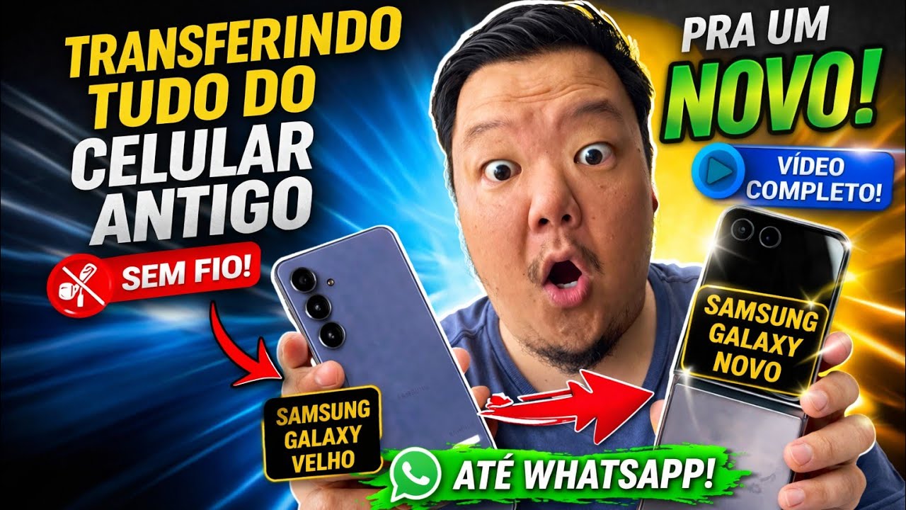 Como transferir DADOS do celular SAMSUNG ANTIGO para outro SAMSUNG NOVO (SEM CABO) VAI ATÉ WHATSAPP