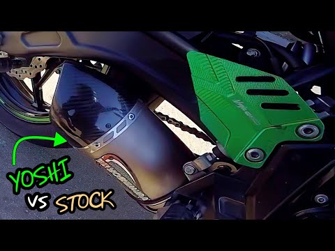 Kawasaki Ninja 650 Stock Exhaust Vs Aftermarket YOSHI ALPHA Muffler Sounds