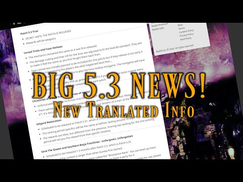 FFXIV: Patch 5.3 Big News - NEW Translated Info