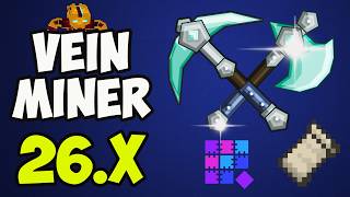 Minecraft 26.2 VEINMINER MOD - how to use (Spotlight) ( Fabric & Quilt & Datapack)