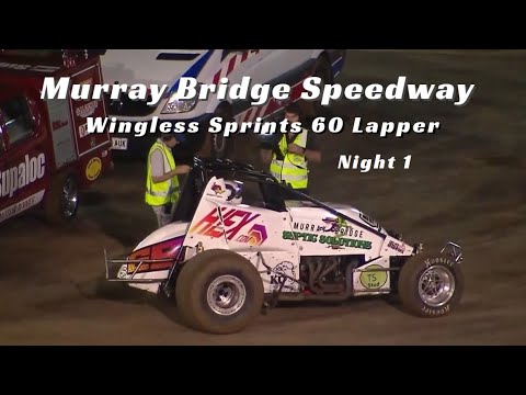 Murray Bridge Speedway. Wingless Sprints 60 Lapper Night 1