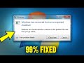 Fix Windows Has Recovered From An Unexpected Shutdown In Windows 7 How To Solve Bluescreen Error