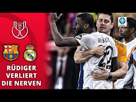 Rüdiger-Ausraster im Video! DFB-Star wirft mit Eisbeutel auf den Schiri | Barca - Real
