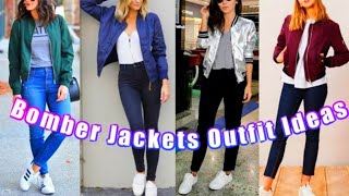 15 Bomber Jackets Outfit Ideas For Women || How To Style A Bomber Jackets || by Look Stylish
