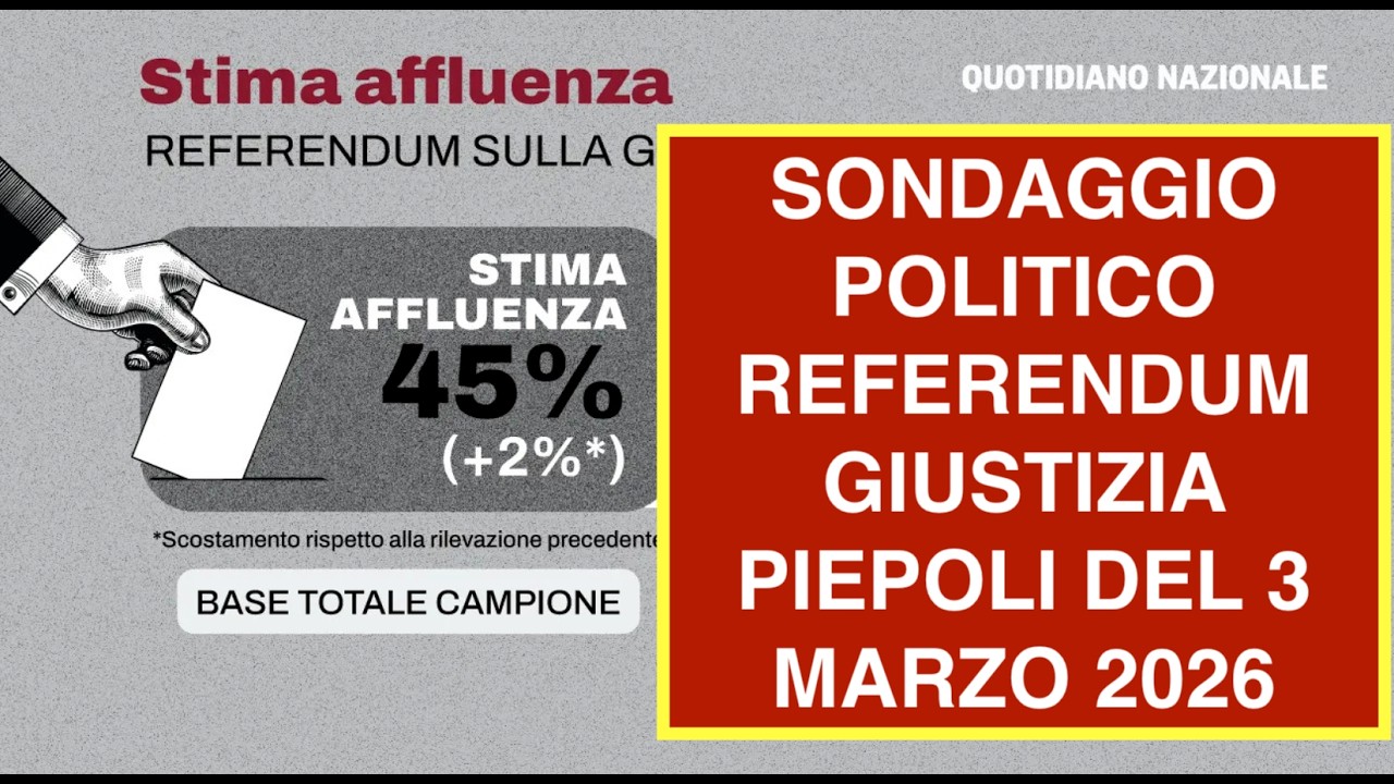 SONDAGGIO POLITICO REFERENDUM GIUSTIZIA PIEPOLI DEL 3 MARZO 2026