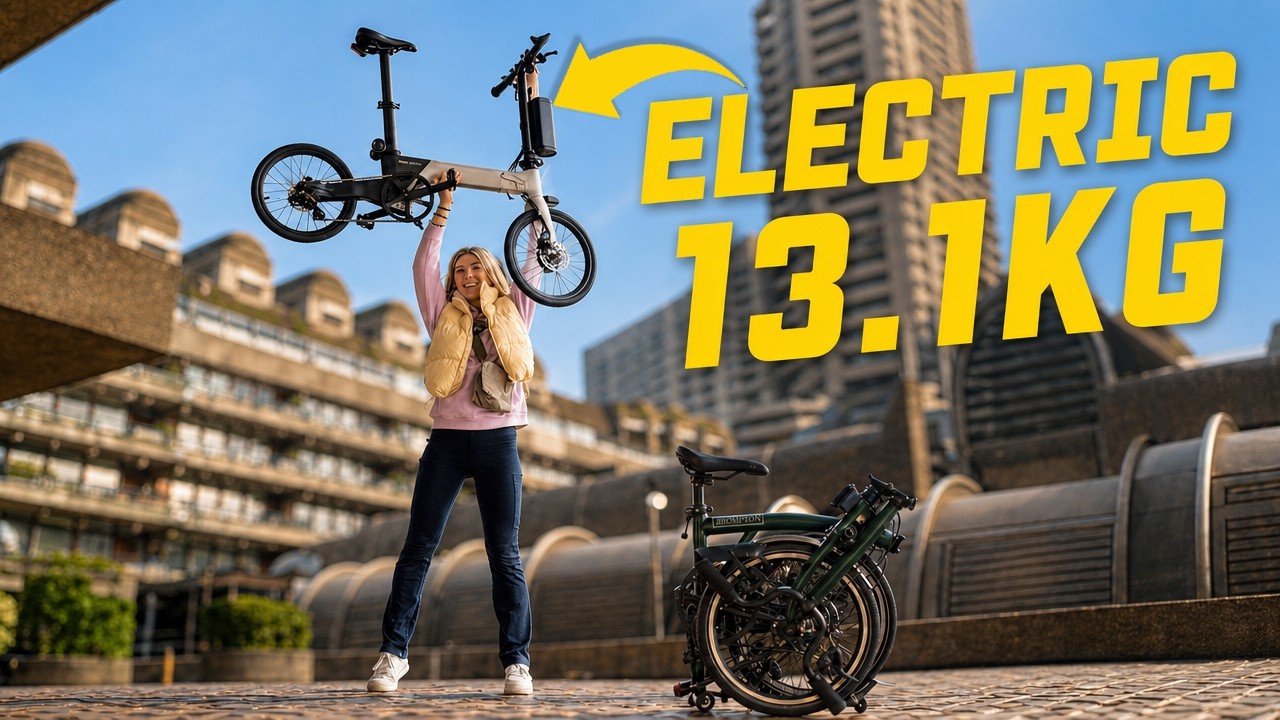 Lemmo Zero folding ebike folded compact next to a Brompton