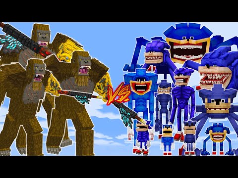 KING KONG vs SHIN SONIC | MINECRAFT PE BATTLE