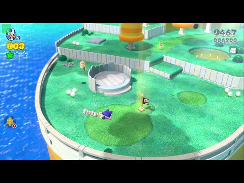 Super Mario 3D World - 1-1 Super Bell Hill - All Green Stars & Stamp 100% Gameplay Walkthrough