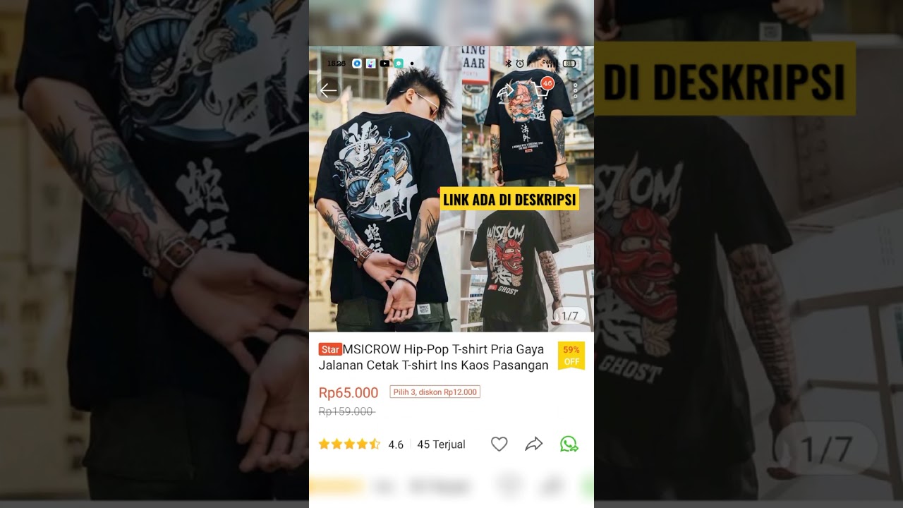 REKOMENDASI KAOS OVERSIZE (Link sesuai urutan gambar) #shorts #kaos #oversize #shopee