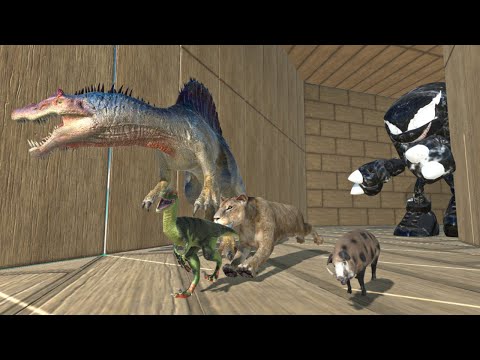 WOOD TUNNEL OF DEATH - ESCAPE FROM VENOM KNUCKLES.mp4 - Animal Revolt Battle Simulator