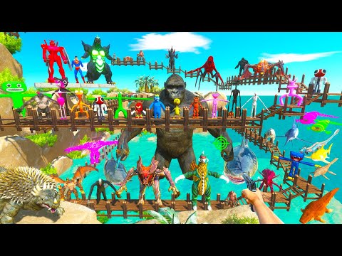 Parkour Rescue Around Big Boss King Kong and Fights Dinosaurs - Animal Revolt Battle Simulator