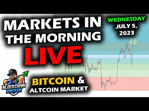 MARKETS in the MORNING, 7/5/2023, PULLBACK After Holiday, Bitcoin $30k, Stocks Down, Gold Up