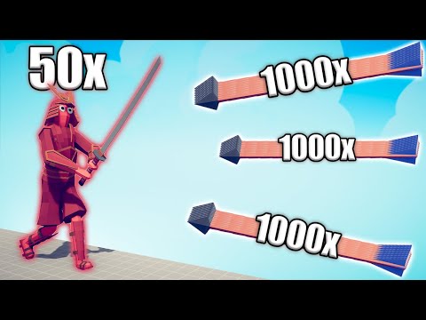 50x SAMURAI GIANT vs 1000x OVERPOWERED UNITS - TABS | Totally Accurate Battle Simulator 2023