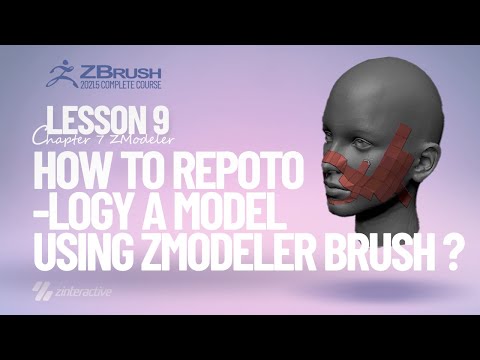 How to Repotology a Model Using ZModeler Brush? | Lesson 9 | Chapter 7 | Zbrush 2021.5 Full Course