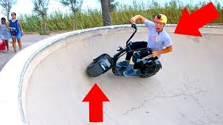 ILLEGAL MOTOR SCOOTER TRICKS AT SKATEPARK!