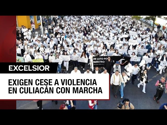 Madre de menores asesinados en Sinaloa llama a la paz durante manifestación