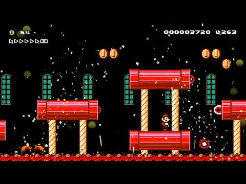 (3-Castle) Lava Bubble Bastion by Carrot4 🍄 Super Mario Maker 2 #adq 😶 No Commentary