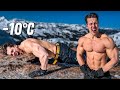 Maximal Liegestütze auf 2200m!🏔️Nackt snowboarden bei -10°C 🥶