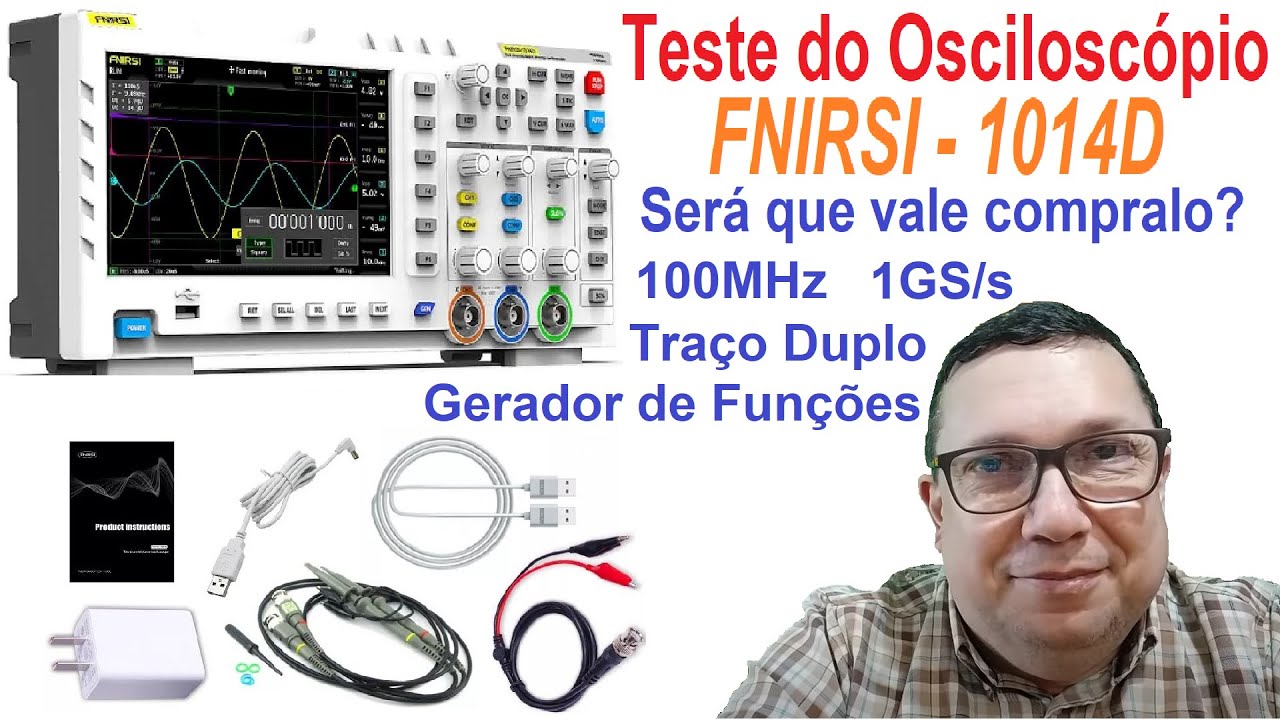 Osciloscópio 1014D FNIRSI  Teste e considerações.