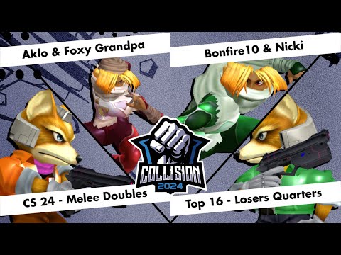 Collision 2024 Melee Doubles - Aklo & Foxy Grandpa vs Bonfire10 & Nicki - Top 16 LQFs