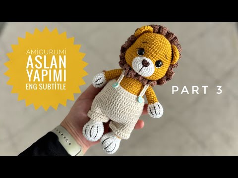 Amigurumi Lion making 3/4🧡Englısh subtitle (nose, face, nose, face shaping, mane) #amigurumilion