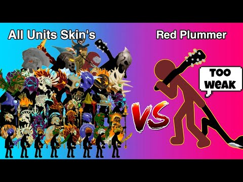 All Units Skin's from weakest to strongest vs red pummeler giant - stick war legacy 