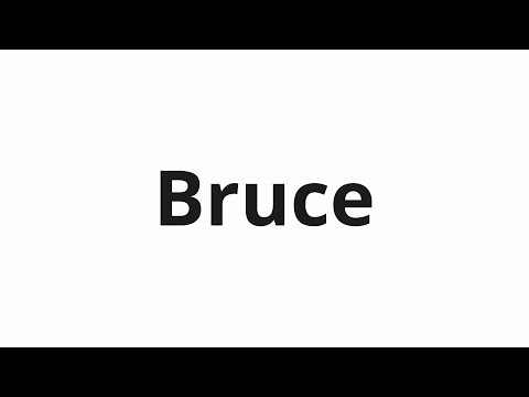 How to pronounce Bruce