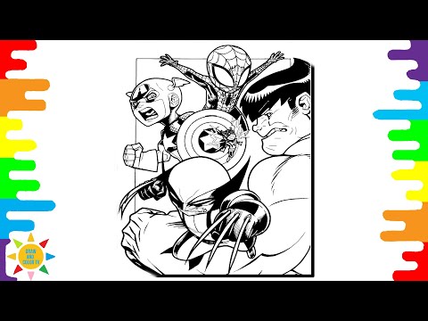 Avengers Coloring Pages | Coloring The Avengers Squad | SPIDERMAN | HULK | RetroVision - Puzzle VIP
