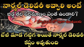 how much hc value for normal delivery in telugu | length for normal delivery | fetal head diameters