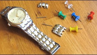 Remove Watch Links with Thumb Tacks | Adjust Resize Shorten Watch Band | How To No Tools