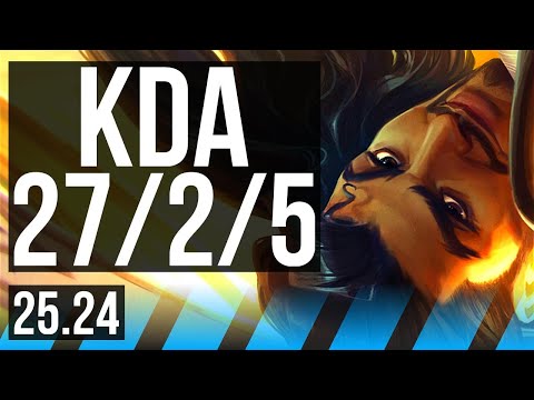 AKSHAN vs AHRI (MID) | Good KDA: 27/2/5, 44K damage | EUW Diamond | 25.24