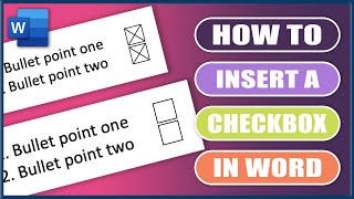 How to INSERT a CHECKBOX in word | WORD TUTORIALS