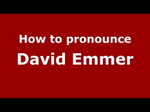 How to pronounce David Emmer (Italian/Italy)  - PronounceNames.com
