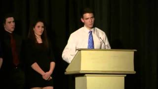 Jacob bravely decided to come out to his entire school during an award acceptance speech. With his dad filming him, the entire school gave him a standing ovation .