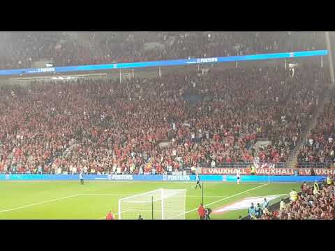 Wales vs Austria World Cup qualifier 02/09/17 scenes at final whistle
