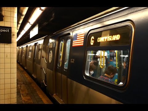 IND Culver Line: Coney Island & Court Square Bound R160A-2 (G) Train @ 15th Street-Prospect Park