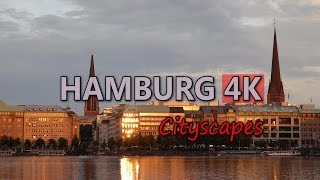 Ultra HD 4K Hamburg Germany Cityscapes Landmarks Travel Sightseeing Tourism UHD Video Stock Footage