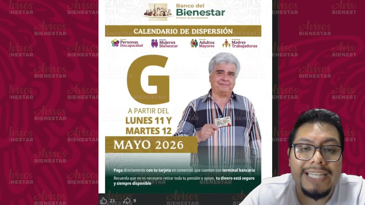 ¡HOY 12 DE MAYO! pago de la pensión bienestar adultos mayores con letra de apellido ?