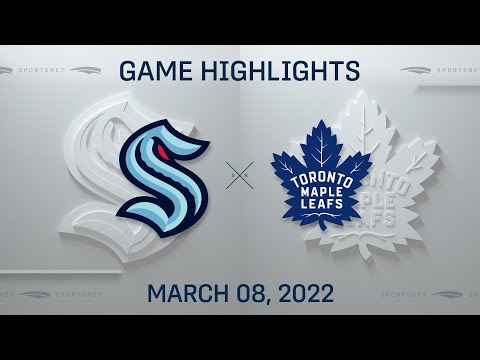 NHL Highlights | Kraken vs. Maple Leafs - Mar. 8, 2022