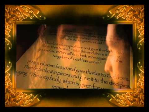 Last Supper Scripture with Passion of the Christ Overlay