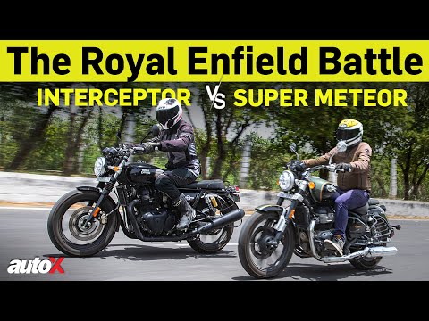 Royal Enfield Super Meteor 650 vs Interceptor 650 | Comparison Test Review 2023 | autoX