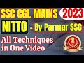 ALL NITTO TECHNIQUES IN ONE VIDEO FOR CGL MAINS | BY PARMAR SSC