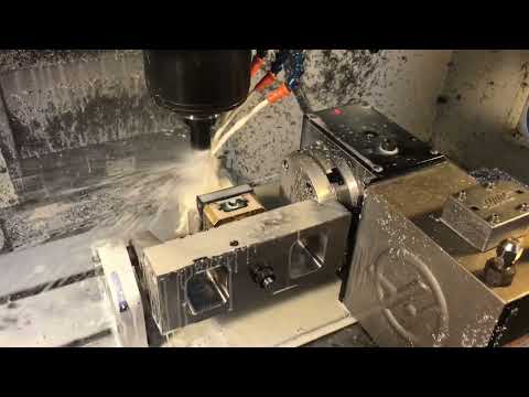 The first job ran on the new Moreside indexing trunnion. 5 axis indexing made simple