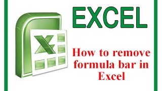 How to remove formula bar in Excel
