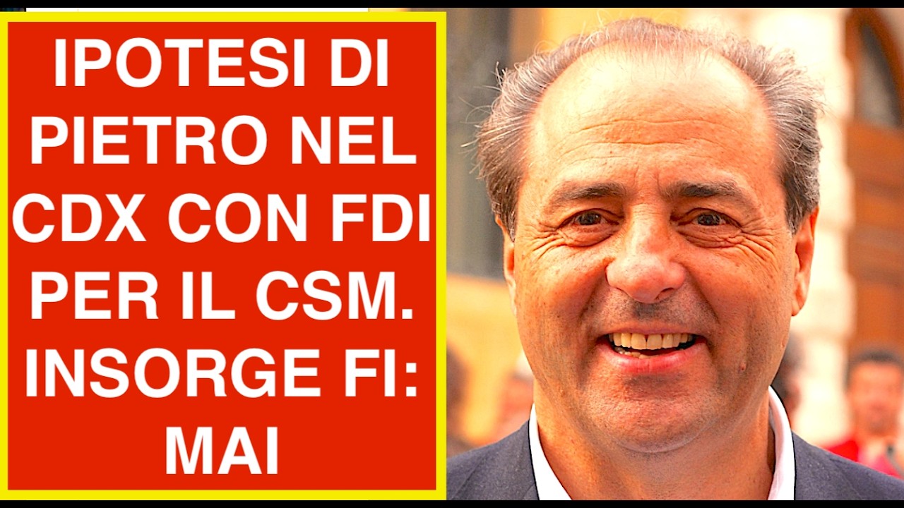 IPOTESI DI PIETRO NEL CDX CON FDI PER IL CSM. INSORGE FI: MAI