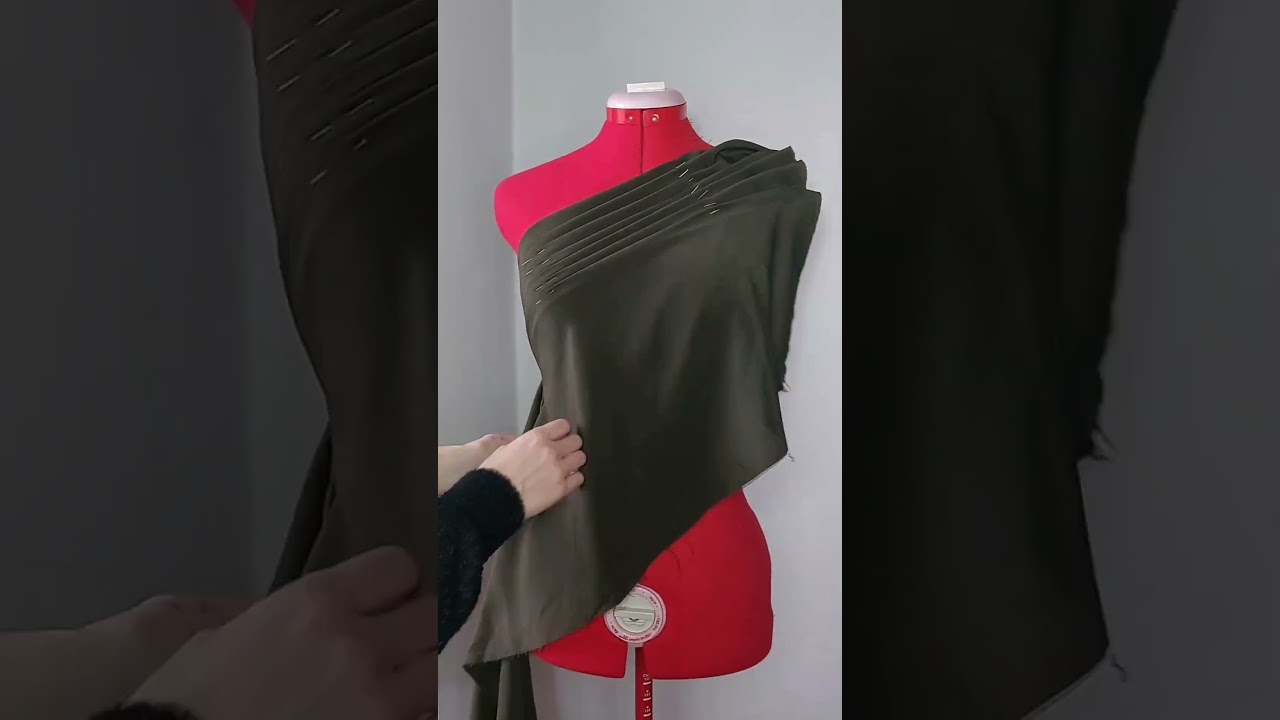 pleated one shoulder bodice  #dressdesign #couture #shortscraft #sewinghacks #draping #moulage